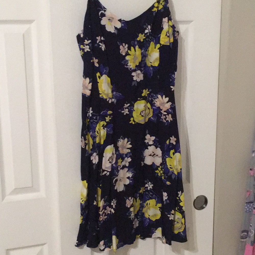 Old Navy Navy Floral Swing Dress